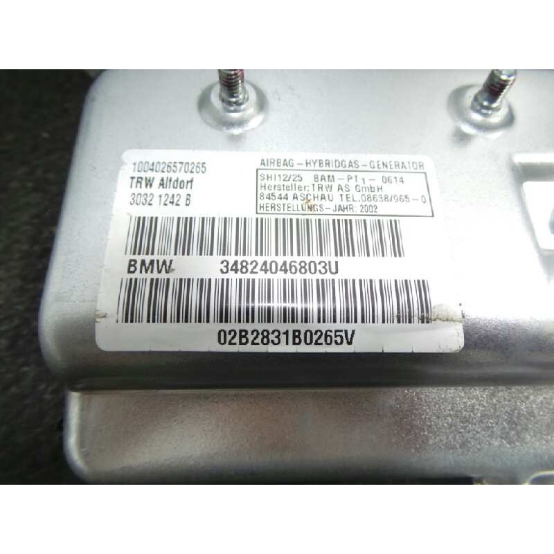 Recambio de airbag lateral trasero derecho para bmw serie 7 (e65/e66) 3.0 turbodiesel cat referencia OEM IAM 34824046803U-02B283