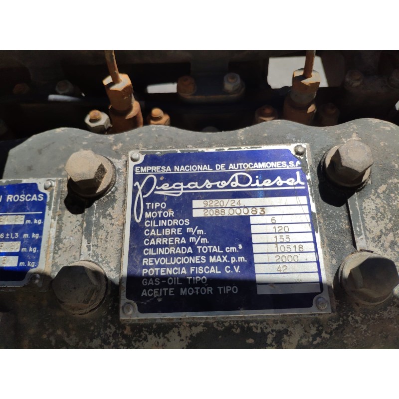 Recambio de motor completo para pegaso (truck) 1135/60 10.5 cc diesel referencia OEM IAM 922024-9220/24 BOSCH 224CV