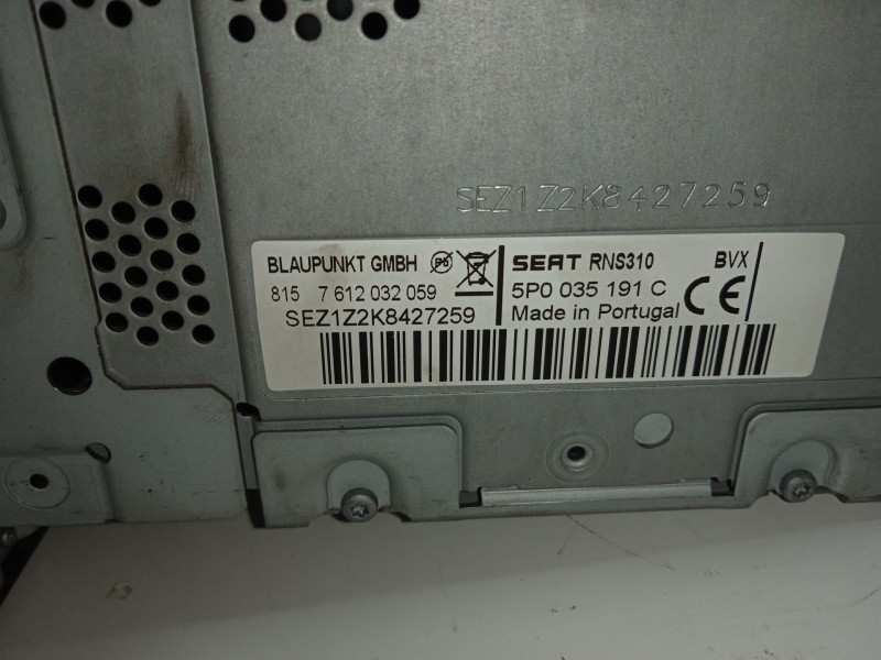 Recambio de sistema audio / radio cd para seat leon (1p1) 1.6 tdi referencia OEM IAM 5P0035191C  