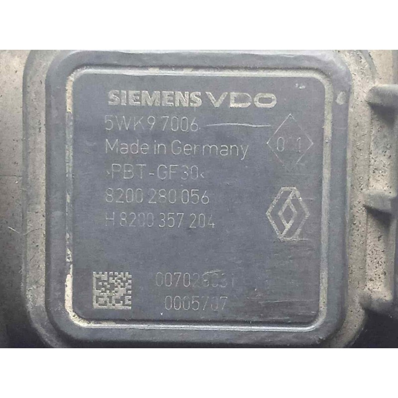 Recambio de caudalimetro para nissan kubistar (x76) 1.5 dci turbodiesel cat referencia OEM IAM 5WK97006-8200280256 SIEMENS 