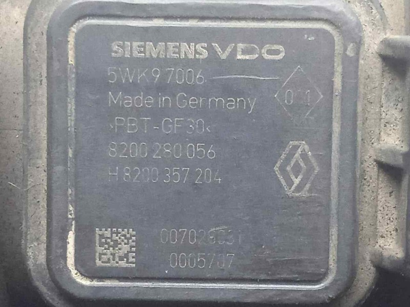 Recambio de caudalimetro para nissan kubistar (x76) 1.5 dci turbodiesel cat referencia OEM IAM 5WK97006-8200280256 SIEMENS 