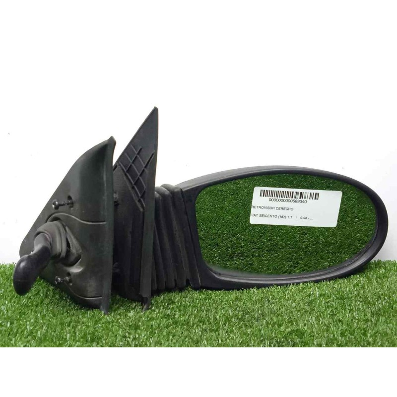 Recambio de retrovisor derecho para fiat seicento (187) 1.1 referencia OEM IAM  MANUAL NEGRO.PLASTICO