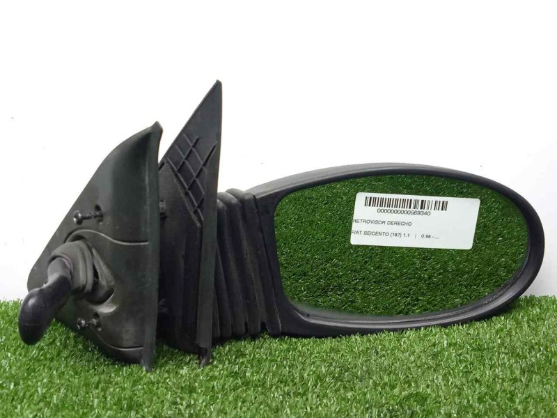 Recambio de retrovisor derecho para fiat seicento (187) 1.1 referencia OEM IAM  MANUAL NEGRO.PLASTICO