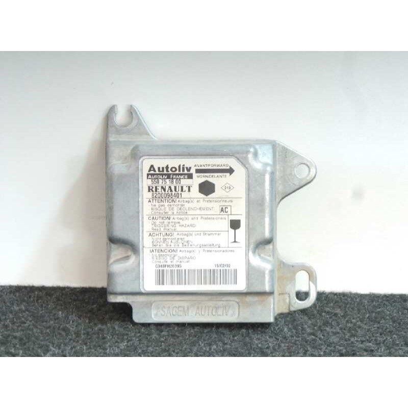 Recambio de centralita airbag para renault kangoo (f/kc0) 1.9 diesel referencia OEM IAM 8200098401-550751800 AUTOLIV 