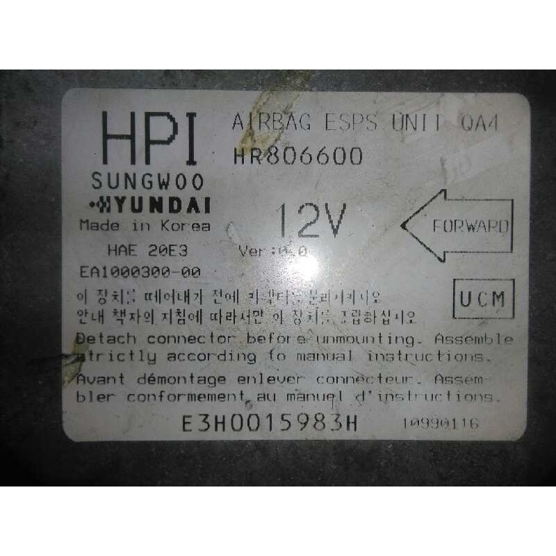 Recambio de centralita airbag para mitsubishi galloper (hyundai) 2.5 turbodiesel referencia OEM IAM HR806600-HAE20E3-EA100030000