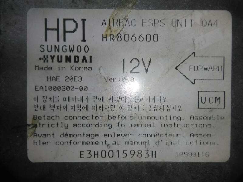 Recambio de centralita airbag para mitsubishi galloper (hyundai) 2.5 turbodiesel referencia OEM IAM HR806600-HAE20E3-EA100030000