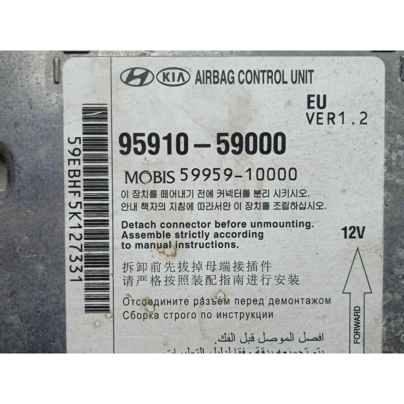 Recambio de centralita airbag para hyundai h350 pritsche 2.5 crdi cat referencia OEM IAM 9591059000-5995910000  