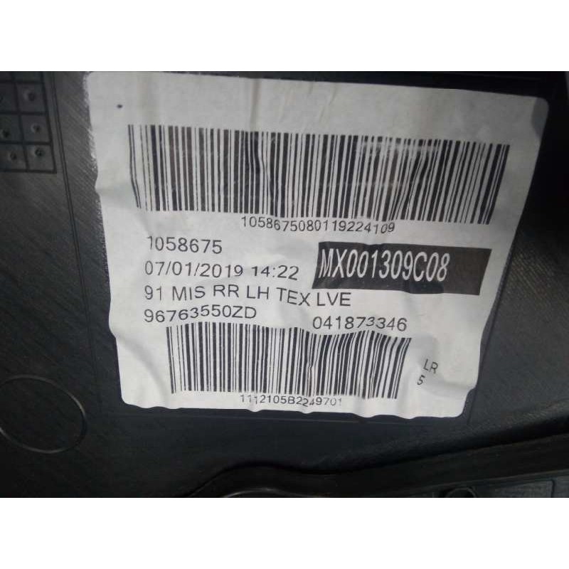 Recambio de guarnecido puerta trasera izquierda para peugeot 2008 (--.2013) 1.2 12v vti referencia OEM IAM 96763550ZD  
