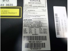 Recambio de sistema audio / radio cd para toyota auris 1.3 16v cat referencia OEM IAM 8612002521   2
