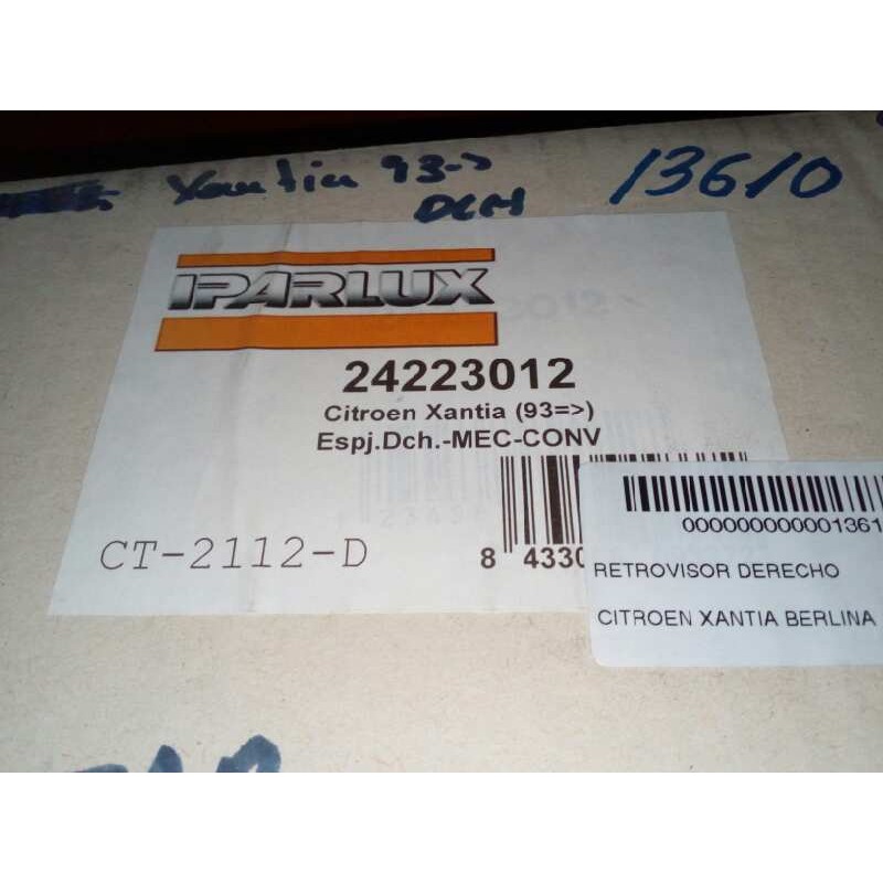 Recambio de retrovisor derecho para citroën xantia berlina referencia OEM IAM 24223012 MANUAL SIN USO