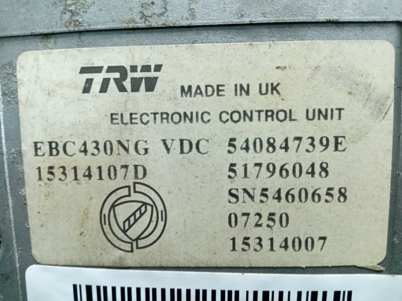 Recambio de abs para fiat croma (194) referencia OEM IAM EBC430NG54084739E51796048SN546065815314007  