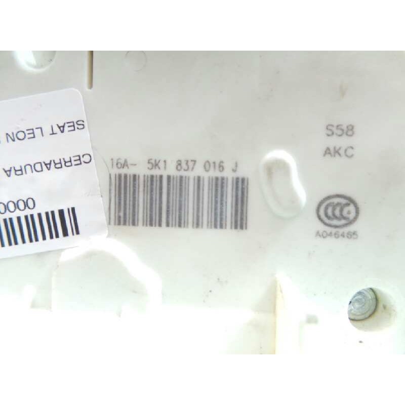 Recambio de cerradura puerta delantera derecha para seat leon sc (5f5) 1.4 16v tsi referencia OEM IAM 5K1837016J-16A5K1837016J  