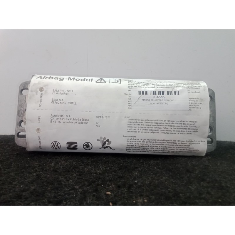 Recambio de airbag delantero derecho para seat leon (1p1) 2.0 tdi referencia OEM IAM 1P0880204  