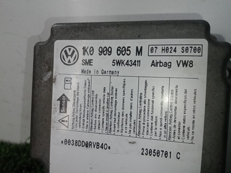 Recambio de centralita airbag para skoda octavia berlina (1z3) 1.9 tdi referencia OEM IAM 1K0909605M-5WK43411  