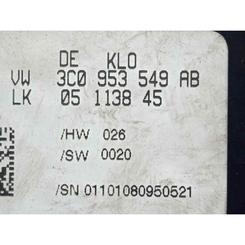 Recambio de modulo electronico para volkswagen passat berlina (3c2) 2.0 tdi referencia OEM IAM 3C0953549AB-05113845  