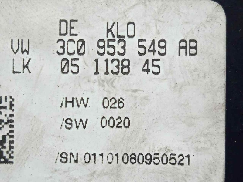 Recambio de modulo electronico para volkswagen passat berlina (3c2) 2.0 tdi referencia OEM IAM 3C0953549AB-05113845  