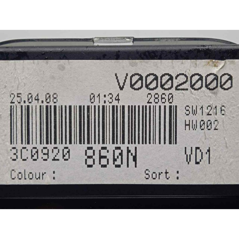Recambio de cuadro instrumentos para volkswagen passat berlina (3c2) 2.0 tdi referencia OEM IAM 3C0920860N-A2C53194181  