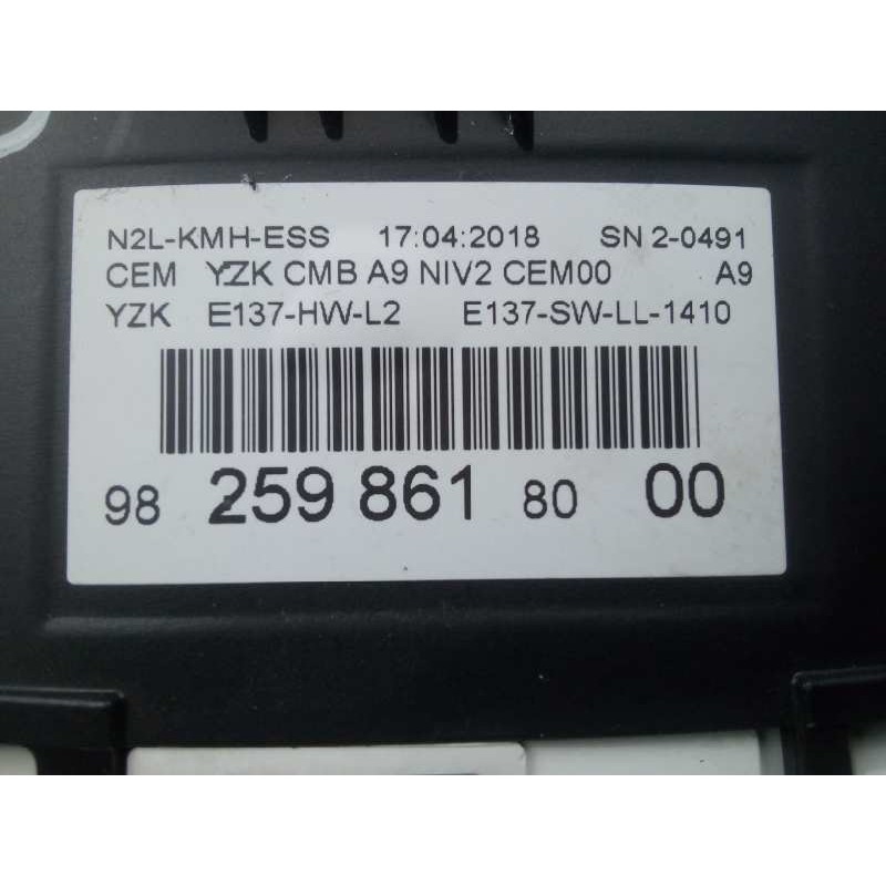 Recambio de cuadro instrumentos para peugeot 2008 (--.2013) 1.2 12v vti referencia OEM IAM 9825986180  
