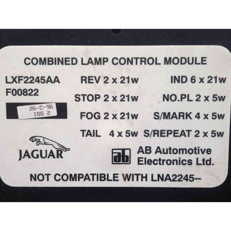 Recambio de modulo electronico para jaguar xj6/12 4.0 cat referencia OEM IAM LXF2245AA-F00822  
