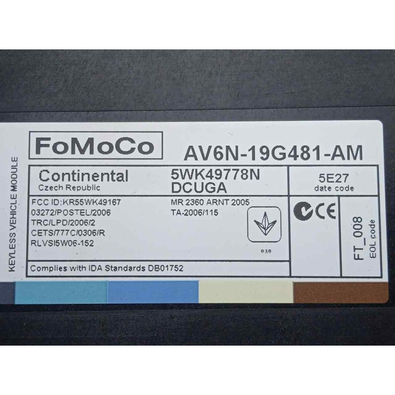 Recambio de modulo electronico para ford kuga (cbs) 1.5 ecoboost cat referencia OEM IAM AV6N19G481AM-5WK49778N  