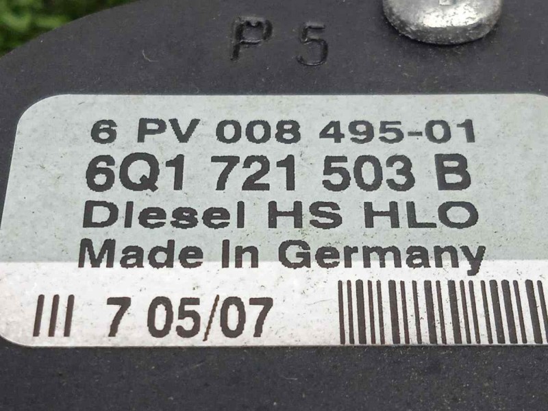 Recambio de potenciometro pedal para volkswagen polo (9n3) 1.4 tdi referencia OEM IAM 6Q1721503B-6PV00849501  