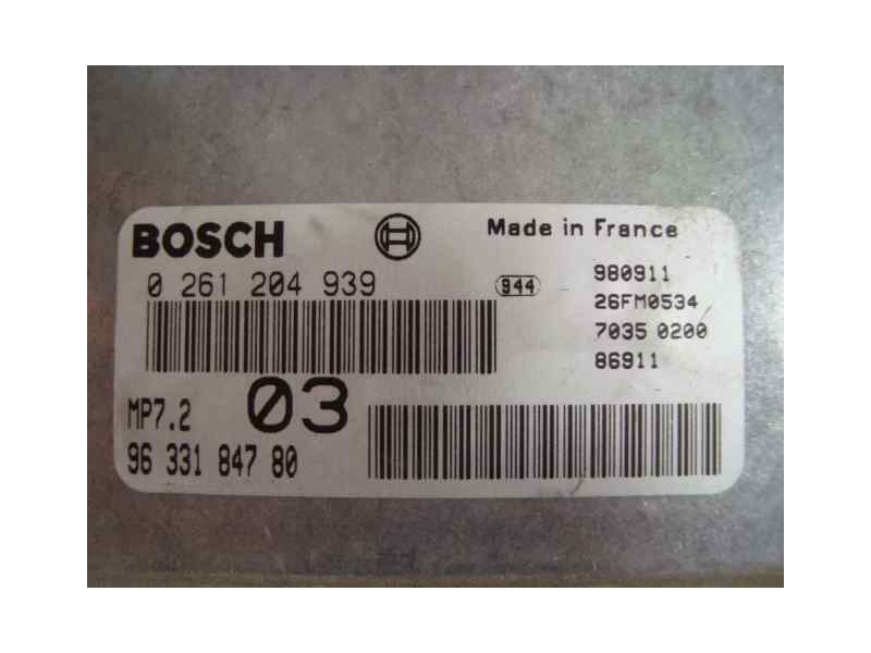 Recambio de centralita motor uce para citroën xsara berlina 1.6 referencia OEM IAM 0261204939-MP72-9633184780  