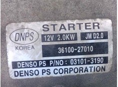 Recambio de motor arranque para hyundai santa fe (bm) 2.2 crdi cat referencia OEM IAM 3610027010-031013190 9.DIENTES DENSO 2