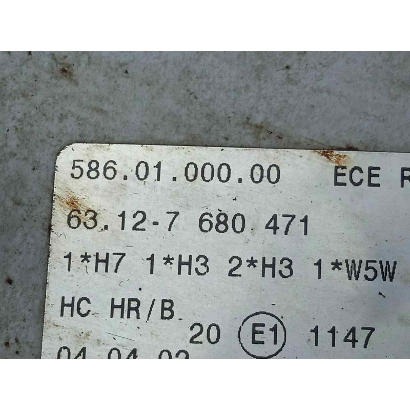 Recambio de faro central para bmw r 1150 rs/rt (r 22) referencia OEM IAM 5860100000-7680471  