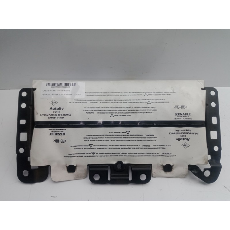 Recambio de airbag delantero derecho para renault laguna iii 1.5 dci diesel referencia OEM IAM 985250001RC-985250001R  