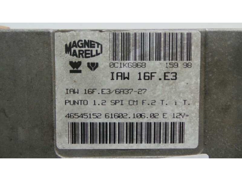 Recambio de centralita motor uce para fiat punto berlina (176) 1.2 cat referencia OEM IAM IAW16FE3-0C1KG868-16FE36A3727-46545152