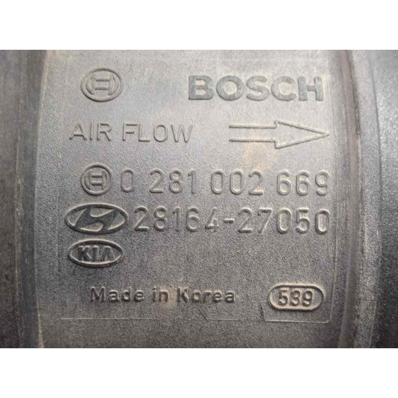 Recambio de caudalimetro para kia cerato 2.0 turbodiesel cat referencia OEM IAM 0281002669-2816427050 5.PINES BOSCH