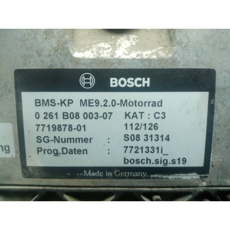 Recambio de centralita motor uce para bmw r 1200 rt/st referencia OEM IAM 0261B08003-7719878 BOSCH 