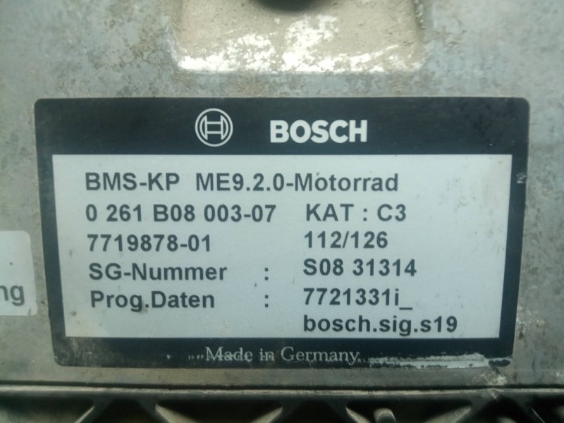 Recambio de centralita motor uce para bmw r 1200 rt/st referencia OEM IAM 0261B08003-7719878 BOSCH 