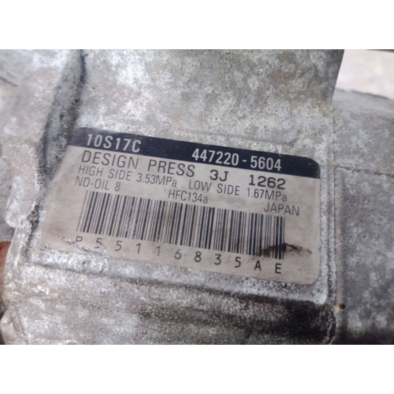 Recambio de compresor aire acondicionado para chrysler 300 c 3.0 crd cat referencia OEM IAM 4472205604-3J1262-10S17C DENSO 10S17