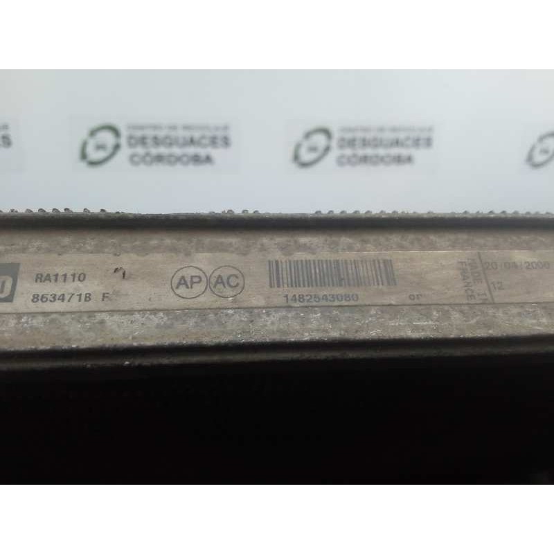 Recambio de radiador agua para citroën evasion 2.0 hdi referencia OEM IAM 1482543080 ALUMINIO 477X665X27