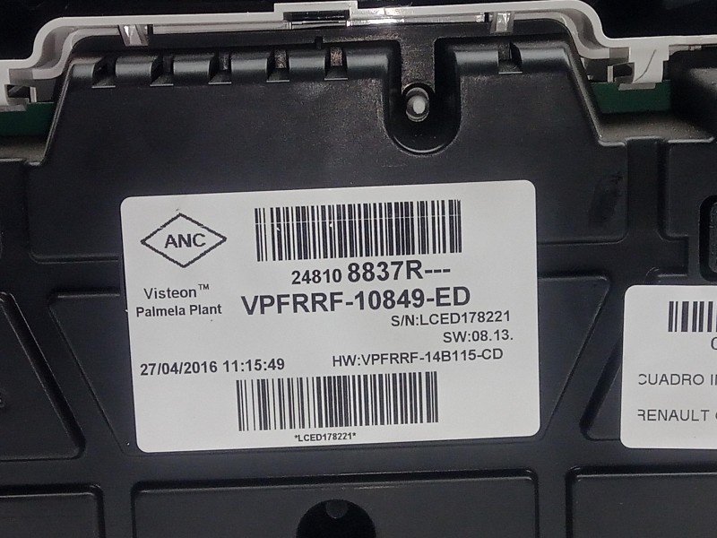 Recambio de cuadro instrumentos para renault clio iv 1.2 16v referencia OEM IAM 248108837R-VPFRRF10849ED 1.ENCHUFE 