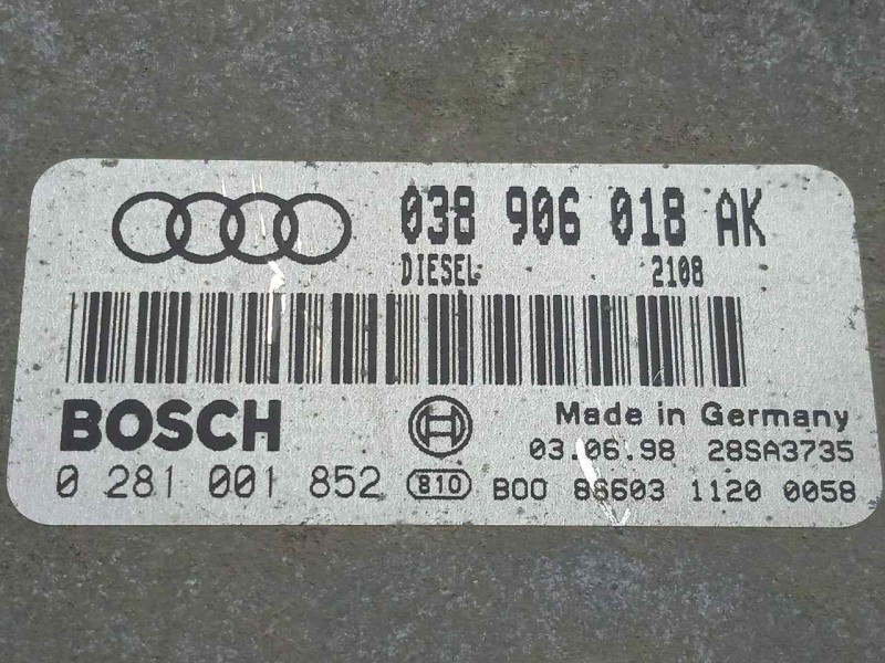 Recambio de centralita motor uce para audi a3 (8l) 1.9 tdi referencia OEM IAM 0281001852-038906018AK  BOSCH