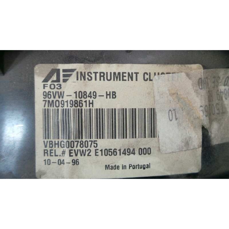 Recambio de cuadro instrumentos para seat alhambra (7v8) referencia OEM IAM 96VW10849HB-7M0919861H  
