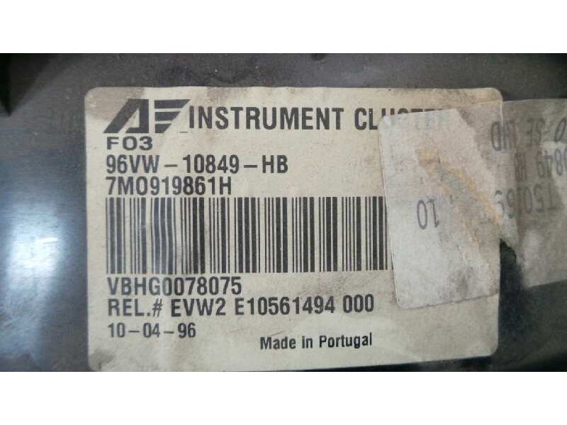 Recambio de cuadro instrumentos para seat alhambra (7v8) referencia OEM IAM 96VW10849HB-7M0919861H  
