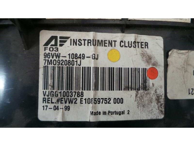 Recambio de cuadro instrumentos para seat alhambra (7v8) referencia OEM IAM 96VW10849GJ-7M0920801J  