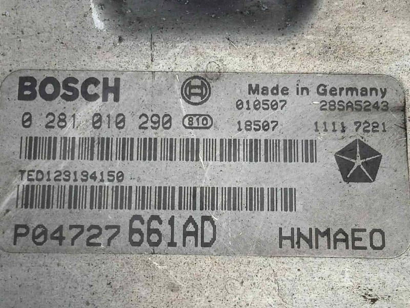 Recambio de centralita motor uce para chrysler voyager (rg) 2.5 crd cat referencia OEM IAM 0281010290-P04727661AD-EDC15C5 EDC15C