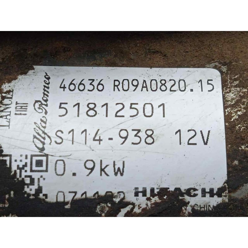 Recambio de motor arranque para fiat panda (169) 1.2 cat referencia OEM IAM 51812501-S114938 10.DIENTES HITACHI