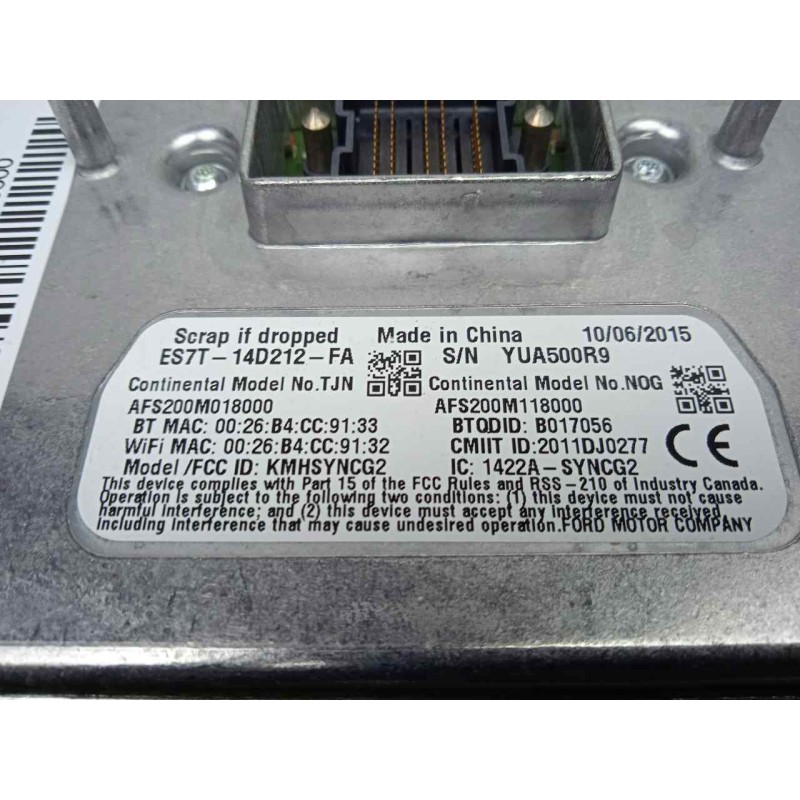 Recambio de modulo electronico para ford mondeo lim. 1.5 ecoboost cat referencia OEM IAM DS7T14F239CJ-ES7T14D212FA  