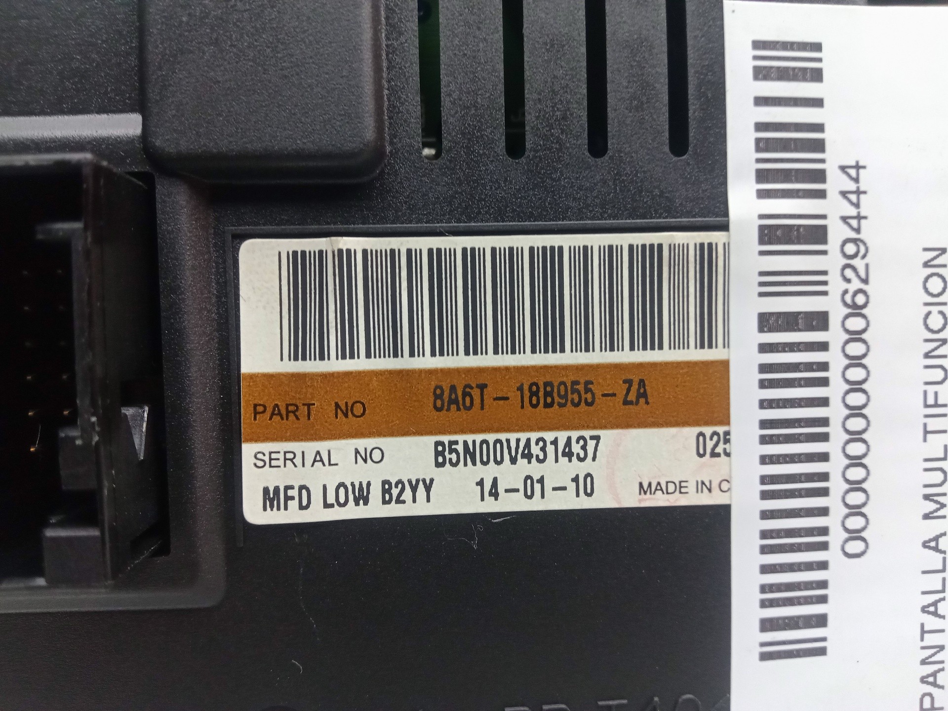 8A6T18B955ZA - B5N00V431437 MULTIFUNCTION DISPLAY / 629444 FOR FORD FIESTA CB1 - Picture 2 of 10